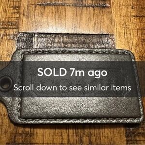‼️SOLD‼️Leather Gunmetal Coach Hang Tag.